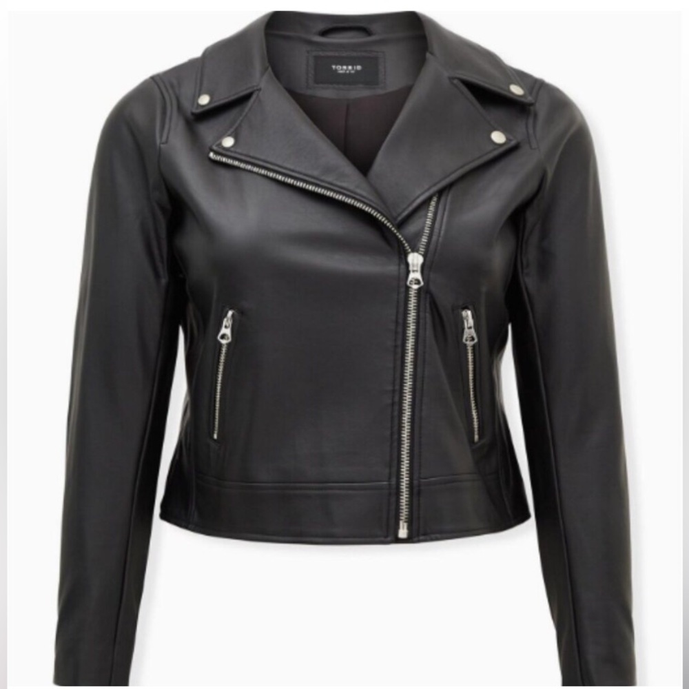 Torrid | Black Faux Leather Moto Biker Jacket